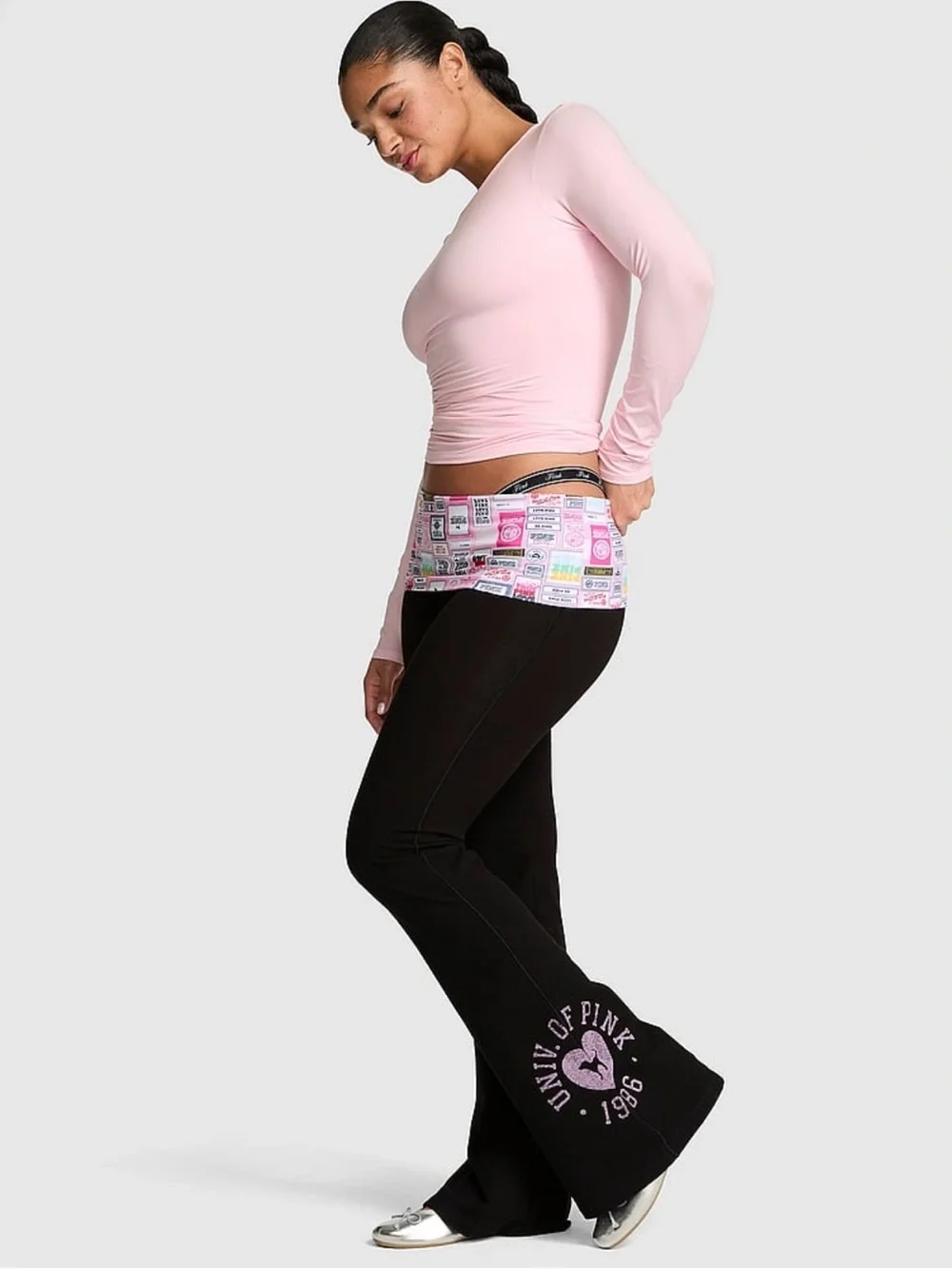 New Medium XL Victoria's Secret PINK Black Leggings Yoga Pants 2026 Pink Friday